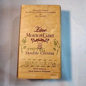 Fine Mouton Cadet Double Corona Wooden Cigar Box - Vintage